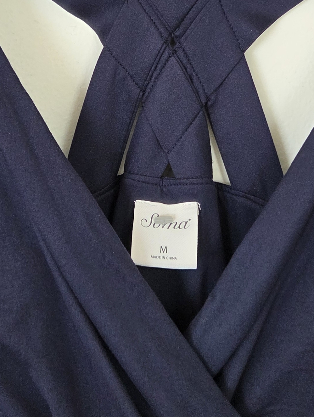Soma Soft Jersey Navy Blue Sleeveless Cross-Back Midi Bra Dress Casual Beach - Picture 11 of 12